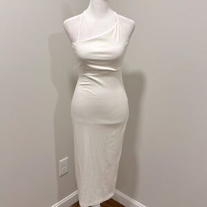 H&M white asymmetrical cutout dress